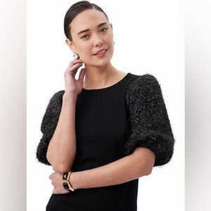 NWT Trina Turk Black Barbier Sweater with Fabulous Sleeves - Size XL